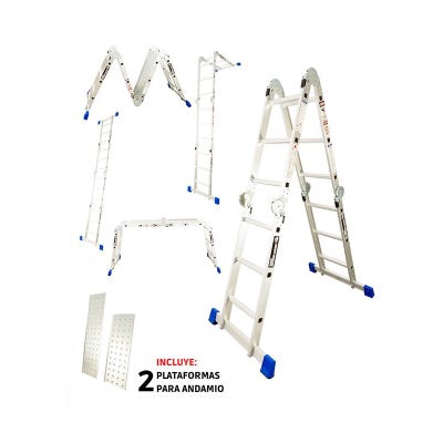 Escalera multiposición de aluminio de 12 pasos 4x4 Bronco American Ladder 