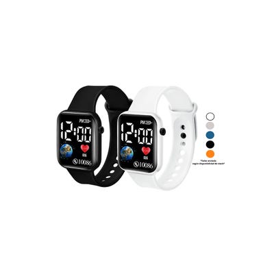 Combo Smartwatch OEM LED Unisex Negro/Blanco