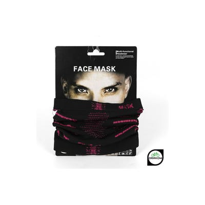 Bandana Multifuncional Face Mask Negro/Rosado 
