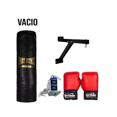 Set Sport Fitness Saco de box Vacío 1.50M + Accesorios FT-00038 Negro