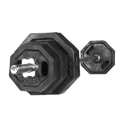 Set Sport Fitness Barra recta cromada 1.55M + Pesas hexagonales 40KG FT-387045 Negro
