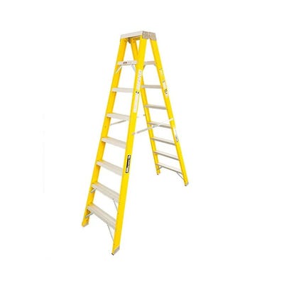 Escalera tijera fibra de vidrio profesional doble ascenso 8 pasos Bronco American Ladder 