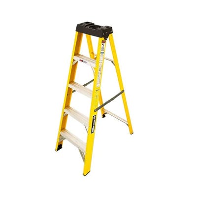 Escalera tijera fibra de vidrio profesional simple ascenso 5 pasos Bronco American Ladder 