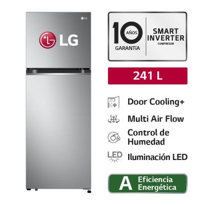 Refrigeradora LG DoorCooling 241LT GT24BPP Plateada