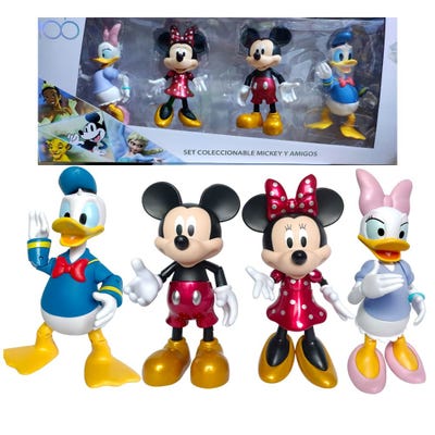 Set de figuras articulables Mickey Mouse y sus amigos 4 piezas