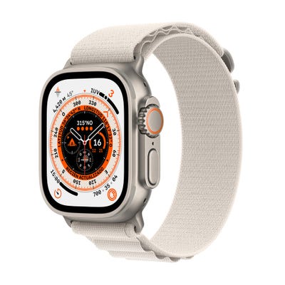 Apple Watch Ultra GPS + Cellular con Correa Loop Blanco Estelar Alpino - L