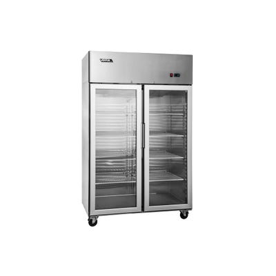 Refrigerador industrial Ventus acero inoxidable 2 puertas de vidrio