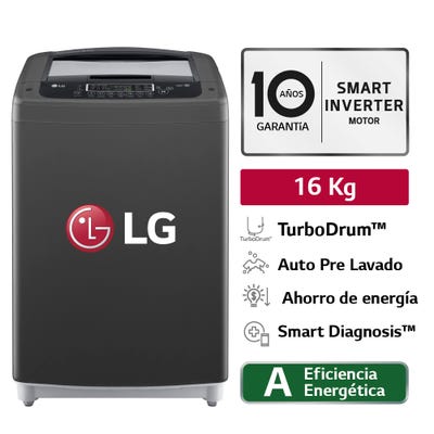 Lavadora LG Smart Motion 16KG WT16BPB Negro Claro