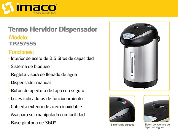 Termo hervidor best sale imaco 2.5 litros